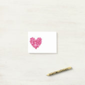 Rosenblumenblattherzen Stickies Anmerkungsblock Post-it Klebezettel (Auf Schreibtisch)