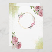 Rosenblüte: Elegante Rosenhochzeit Einladung (Vorne/Hinten)