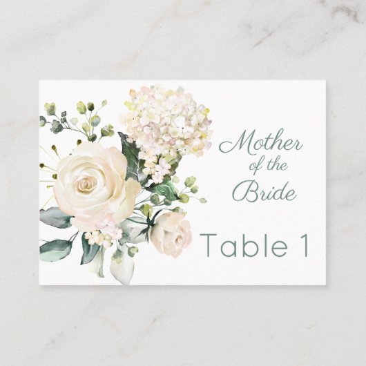 Rosenblüte, Hydrangea-Platzkarte Platzkarte (Rückseite)