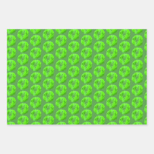 Rosenblüte in Grün, 3D-Optik - Geschenkpapier Set