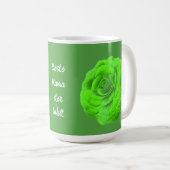 Rosenblüte in Grün, 3D-Optik - Kaffeetasse (VorderseiteRechts)