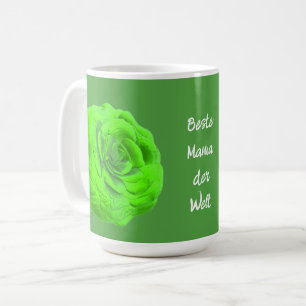 Rosenblüte in Grün, 3D-Optik - Kaffeetasse