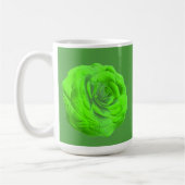 Rosenblüte in Grün, 3D-Optik - Kaffeetasse (Links)