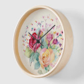 Rosenblüten auf Ecru Uhr (Winkel)