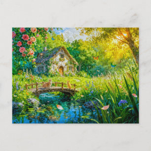 Rosenblüten-Cottage am Wildbrook Postkarte
