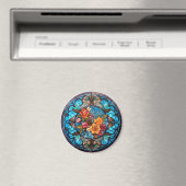 Rosenblüten-Falsch-Buntglas Magnet (In Situ (Geschirrspüler))