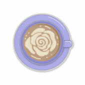 Rosenblüten-Latte Aufkleber (Vorderseite)
