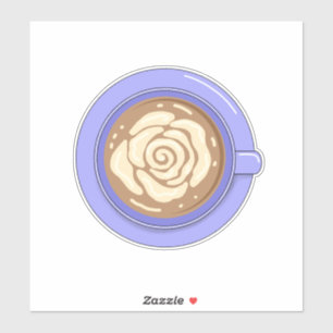 Rosenblüten-Latte Aufkleber