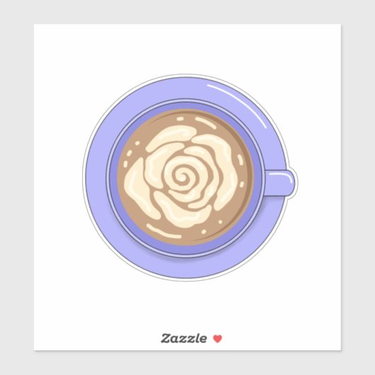 Rosenblüten-Latte Aufkleber (Blatt)