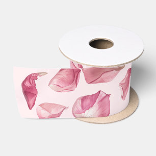 Rosenblüten-Muster Petals und Prosecco Braut- Satinband
