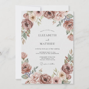 Rosenblüten Romantische Hochzeit Einladung
