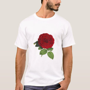 Rosenblüten Rot Grün Isoliert Vintage T-Shirt