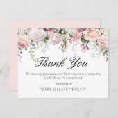 Rosenblütenbeerdigung Dankeskarte (Vorne/Hinten)