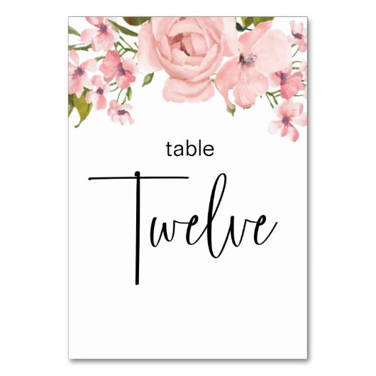 Rosenblütenblume Hochzeitsstimmung Tischnummer (Rückseite)