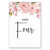 Rosenblütenblume Hochzeitsstimmung Tischnummer (Rückseite)