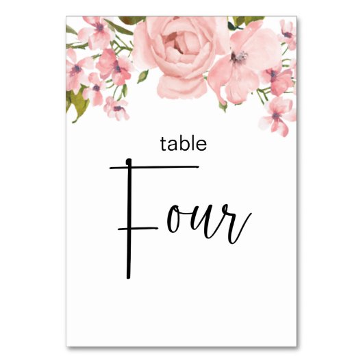 Rosenblütenblume Hochzeitsstimmung Tischnummer (Vorderseite)