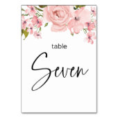 Rosenblütenblume Hochzeitsstimmung Tischnummer (Rückseite)