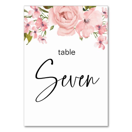 Rosenblütenblume Hochzeitsstimmung Tischnummer (Rückseite)