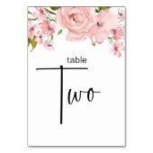 Rosenblütenblume Hochzeitsstimmung Tischnummer (Vorderseite)