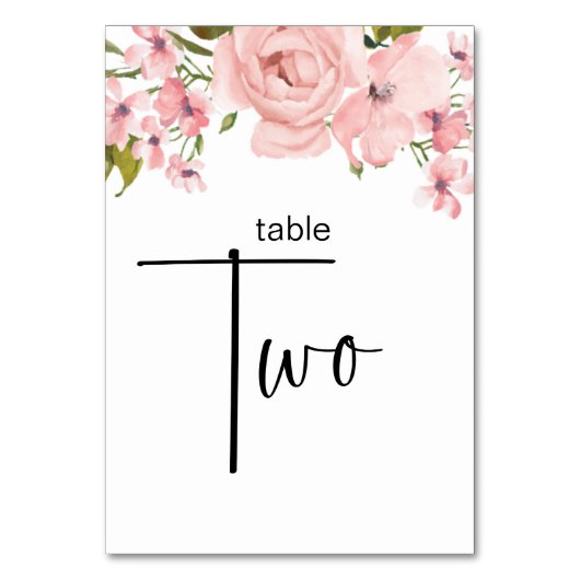 Rosenblütenblume Hochzeitsstimmung Tischnummer (Vorderseite)