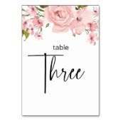 Rosenblütenblume Hochzeitsstimmung Tischnummer (Vorderseite)