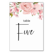 Rosenblütenblume Hochzeitsstimmung Tischnummer (Vorderseite)
