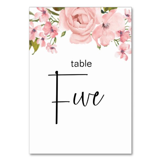 Rosenblütenblume Hochzeitsstimmung Tischnummer (Vorderseite)