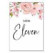Rosenblütenblume Hochzeitsstimmung Tischnummer (Vorderseite)