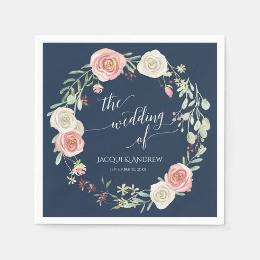 Rosenblütenblüte Serviette (Vorderseite)