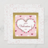 Rosenblütenherzen Valentinstag Geschenke Einladung (Vorne/Hinten)