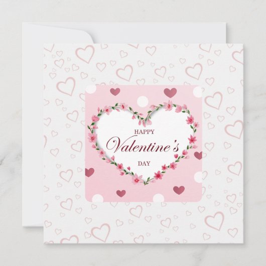 Rosenblütenherzen Valentinstag Geschenke Einladung (Vorderseite)