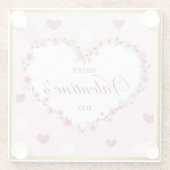 Rosenblütenherzen Valentinstag Geschenke Glasuntersetzer (Rückseite)