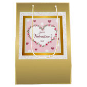 Rosenblütenherzen Valentinstag Geschenke Mittlere Geschenktüte (Rückseite)