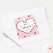 Rosenblütenherzen Valentinstag Geschenke Quadratischer Aufkleber (Umschlag)