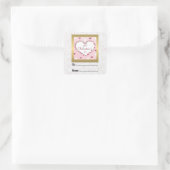 Rosenblütenherzen Valentinstag Geschenke Quadratischer Aufkleber (Tasche)