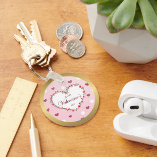Rosenblütenherzen Valentinstag Geschenke Schlüsselanhänger