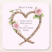 Rosenblütenhochzeit Rechteckiger Pappuntersetzer (Vorderseite)