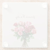 Rosenblütenhochzeit Rosenblume Glasuntersetzer (Rückseite)