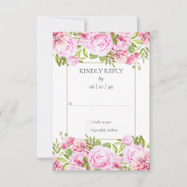 Rosenblütenhochzeit RSVP Karte