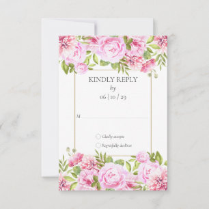 Rosenblütenhochzeit RSVP Karte