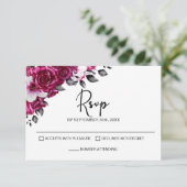 Rosenblütenhochzeit RSVP Karte (Stehend Vorderseite)