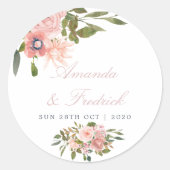 Rosenblütenhochzeit Runder Aufkleber (Vorderseite)