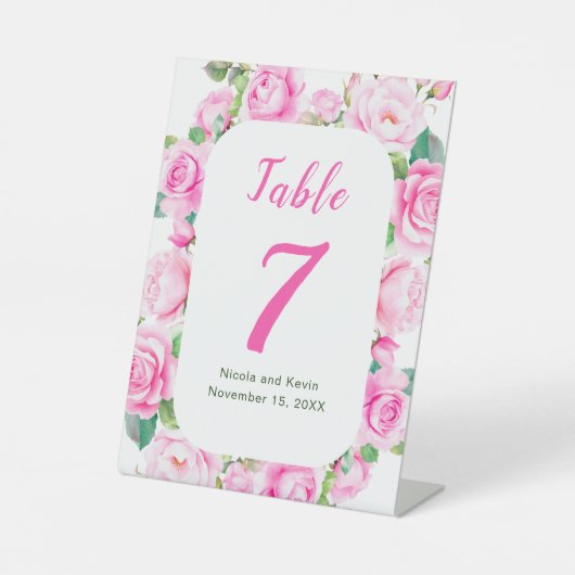 Rosenblütenhochzeit Sockelschild (Vorderseite)