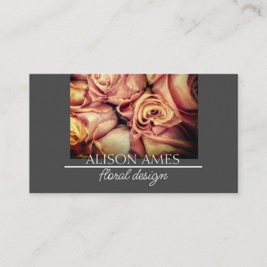 Rosenblütenkunst oder Blumendesigner Visitenkarte (Vorderseite)
