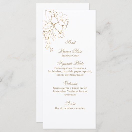 Rosenblütenmenü Menükarte (Vorne/Hinten)