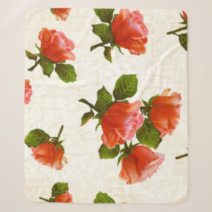 Rosenblütenmuster, vintage Hintergrund. Sherpadecke
