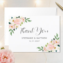 Rosenblütenrosen Botanische Hochzeit Dankeskarte