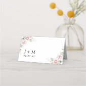 Rosenblütenrosen Hochzeitsfalte Platzkarte (Rückseite)