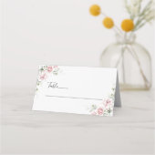 Rosenblütenrosen Hochzeitsfalte Platzkarte (Vorderseite)