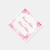 Rosenblütenschmetterling Hochzeit Serviette (Ecke)